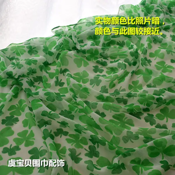 Lucky green clover весенние шарфы осень-зима женская летняя Защита от солнца на пляже тонкий шарф-шаль пашмины обертывание платок-хиджаб echarpe
