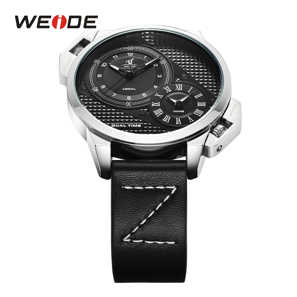 WEIDE спортивные повседневные бизнес часы с циферблатом и двойным часовым поясом