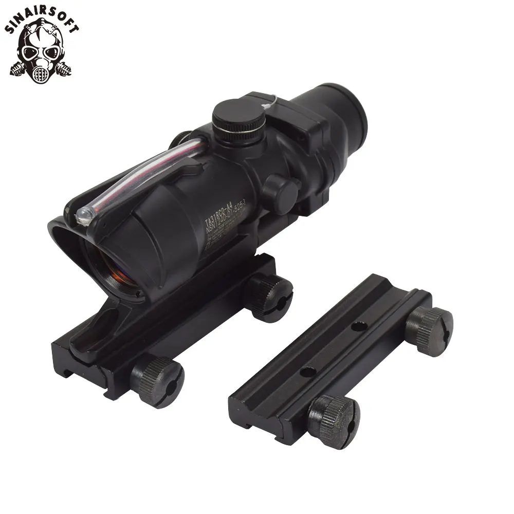 Охотничий оптический прицел SINAIRSOFT ACOG 1X32 из натурального волокна с красным и