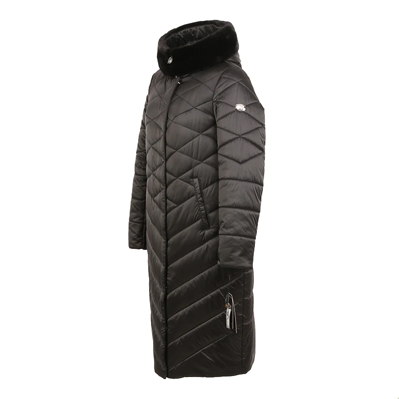 Женское зимнее длинное пальто парка куртка норковый меховой воротник с