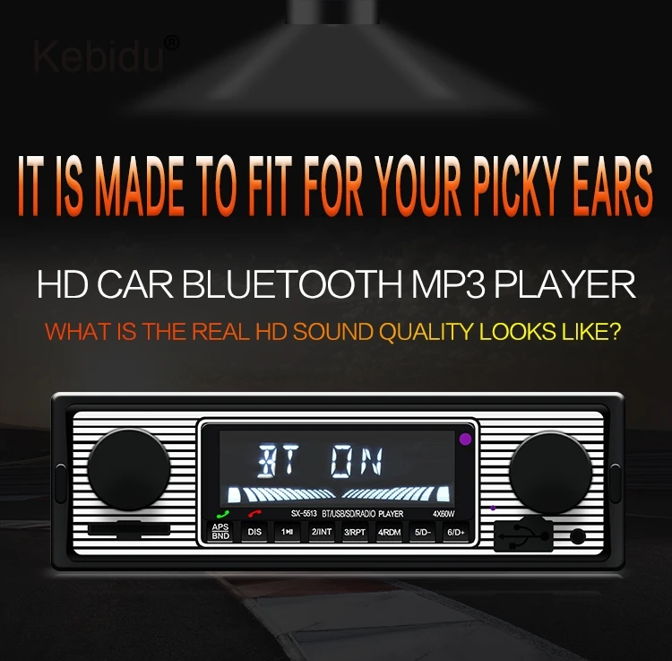 Kebidu 1 Din Bluetooth стерео аудио mp3 плеер 12 В автомобильное радио FM приемник с поддержкой