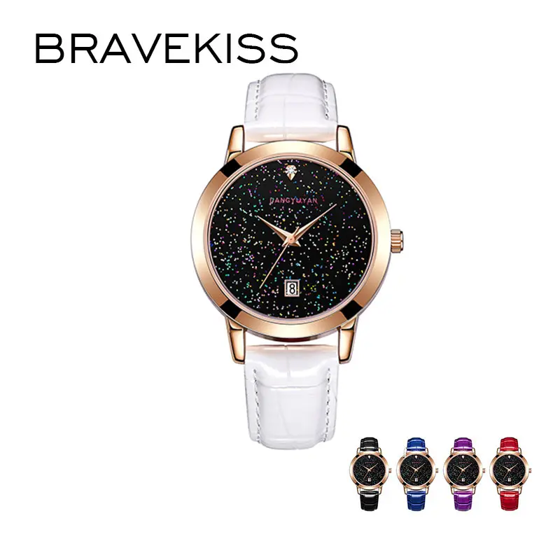 BRAVEKISS 5 цветов Роскошные Алмазные женские кварцевые часы со звездным циферблатом