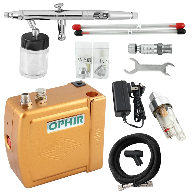 Косметическая система для макияжа OPHIR Airbrush Kit с воздушным компрессором загара