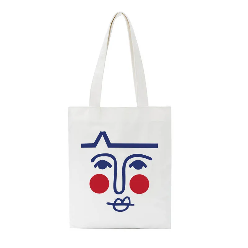 Новая женская летняя холщовая мультяшная сумка Женская Большая вместительная