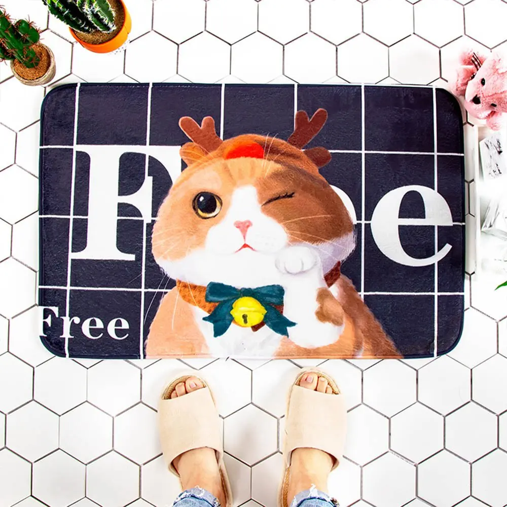 Cartoon Soft Kitchen Mat Absorption Bathroom Carpet Rug Home Living Room Kitchen Door Floor Mat for Toilet Non-slip
