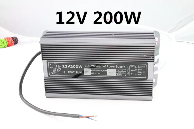 

High quality DC 12V 200W waterproof led driver Access control driver adapter led light transformer 16.7A power charger for leds