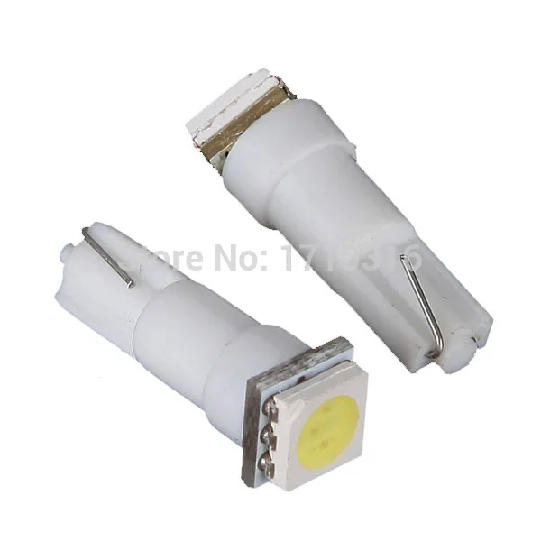 10 шт./лот T5 1 SMD 5050 Светодиодная лампа белый Автомобильный источник света Интерьер