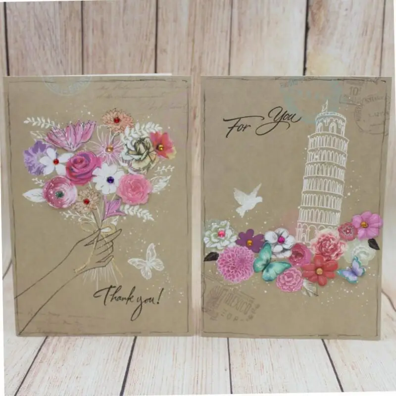 16 шт./лот ностальгические винтажные крафт бумажные карты ручной работы с