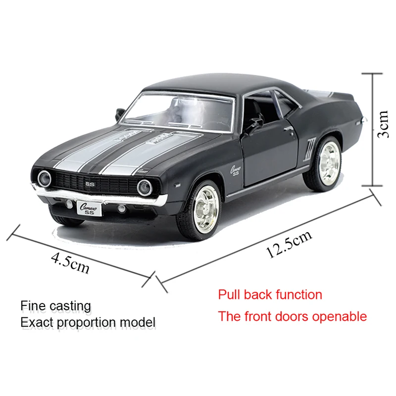 RMZ CITY 1:36 Camaro SS 1969 CoolBlack сплав литье под давлением модель автомобиля игрушка с