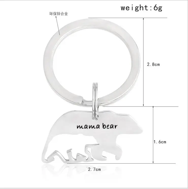 Fashion Mini mama bear Key Chains DIY jewelry Ring Metal Keychain Trinket Chaveiro Jewelry for Women Men wholesale | Украшения и