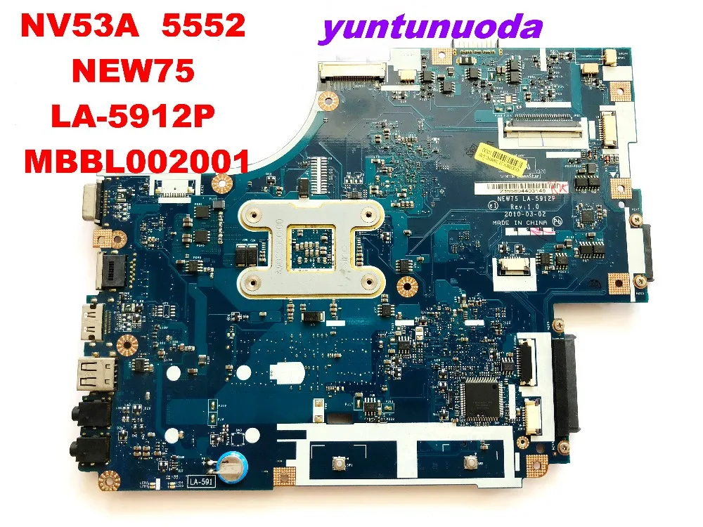 Оригинальная материнская плата для ноутбука ACER NV53A 5552 дюйма Новая деталь MBBL002001