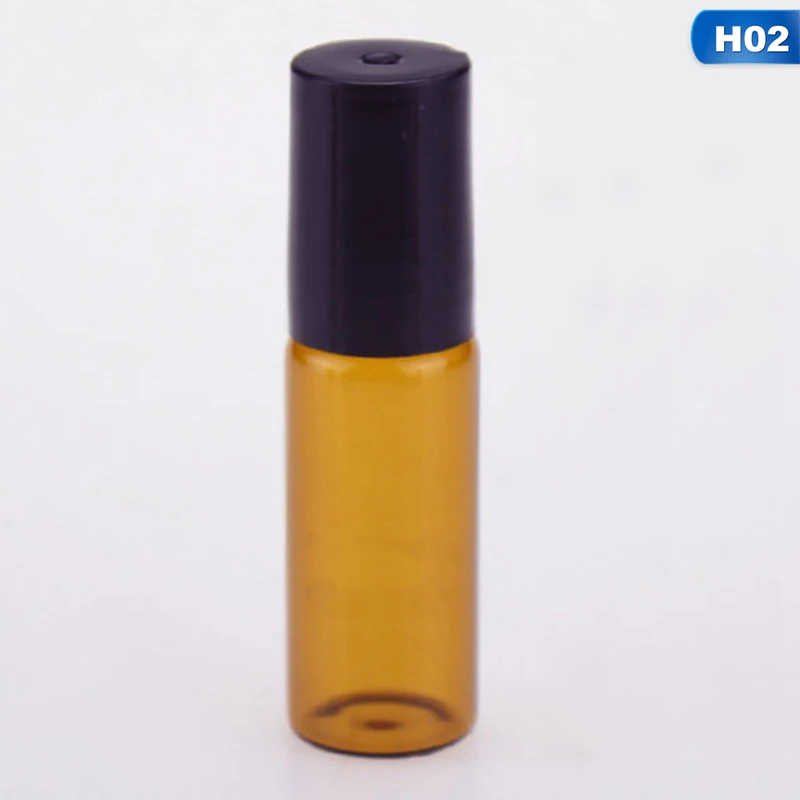 1 шт. 3ML5ML10ML Янтарный рулон на роликовой бутылке для эфирных масел многоразового флакона духов дезодорант контейнер со стальной шаровой головкой - Цвет: H02  5ML