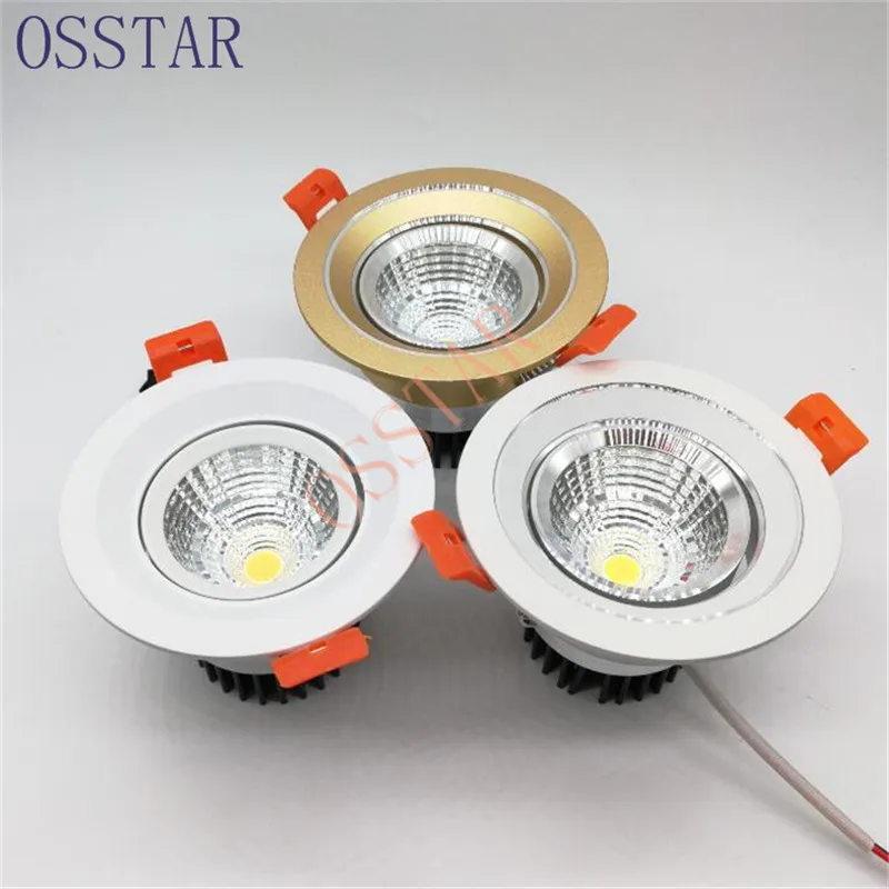 Dimmable LED Recessed Downlights adjustable COB Ceiling lamp fixture 3W 5W 7W 10W 15W for kitchen home 110V 220V Free shipping