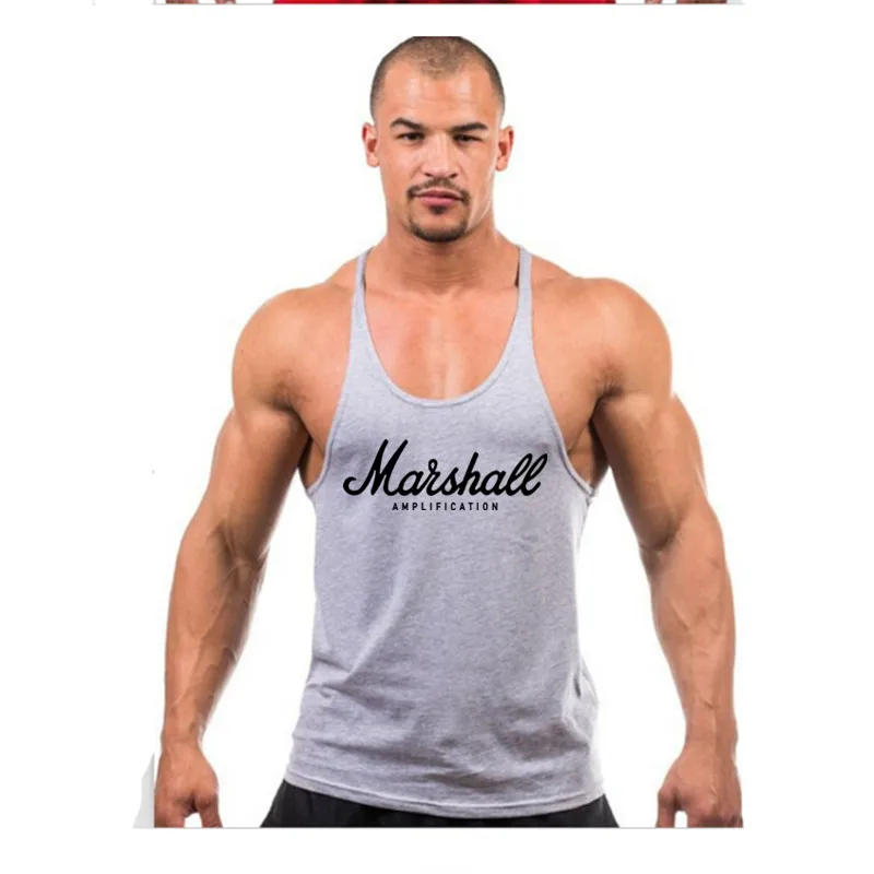 New Marshall Print mens gym tank tops clothing cotton men top summer brand fitness camisetas Hip Hop sleeveless shirt | Мужская одежда
