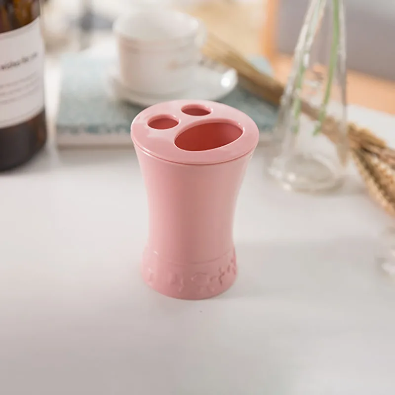 Baispo 5 шт./компл. Ванная комната костюм Пластик включают в себя 2Cup мыльница Зубная щётка держатель дозатор шампуня Пресс бутылки аксессуары для ванной комнаты
