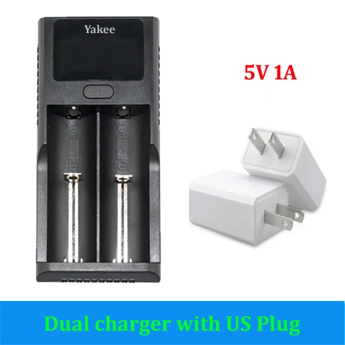 Yakee USB Батарея Зарядное устройство для батарей Li-Ion(литий-ионных) 26650 18650 18500 18350 17670 16340 14500 10440 литиевая батарея 3,7 V - Цвет: Double With US