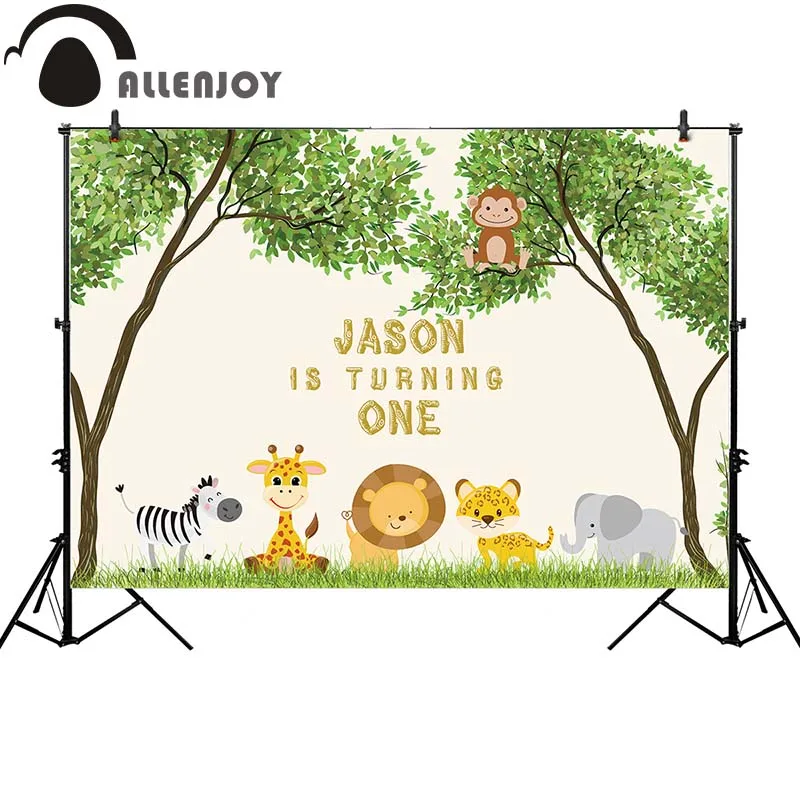 Allenjoy фон для фотосъемки с изображением тропических животных на день рождения