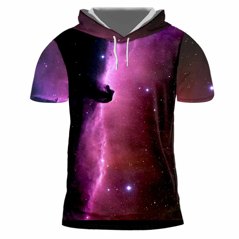 OGKB летняя крутая Мужская/женская футболка с капюшоном принтом галактики Космос 3D