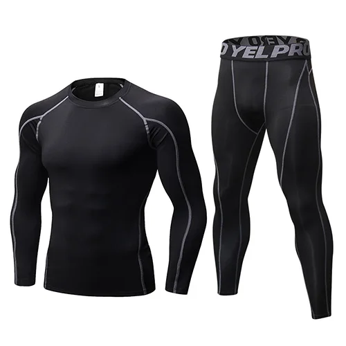 Style 4 2 шт мужской компрессионный спортивный костюм для бега плотный Мужской Быстросохнущий Спортзал Фитнес Бег комплекты колготок мужские тренировочные спортивные костюмы - Цвет: Style 4