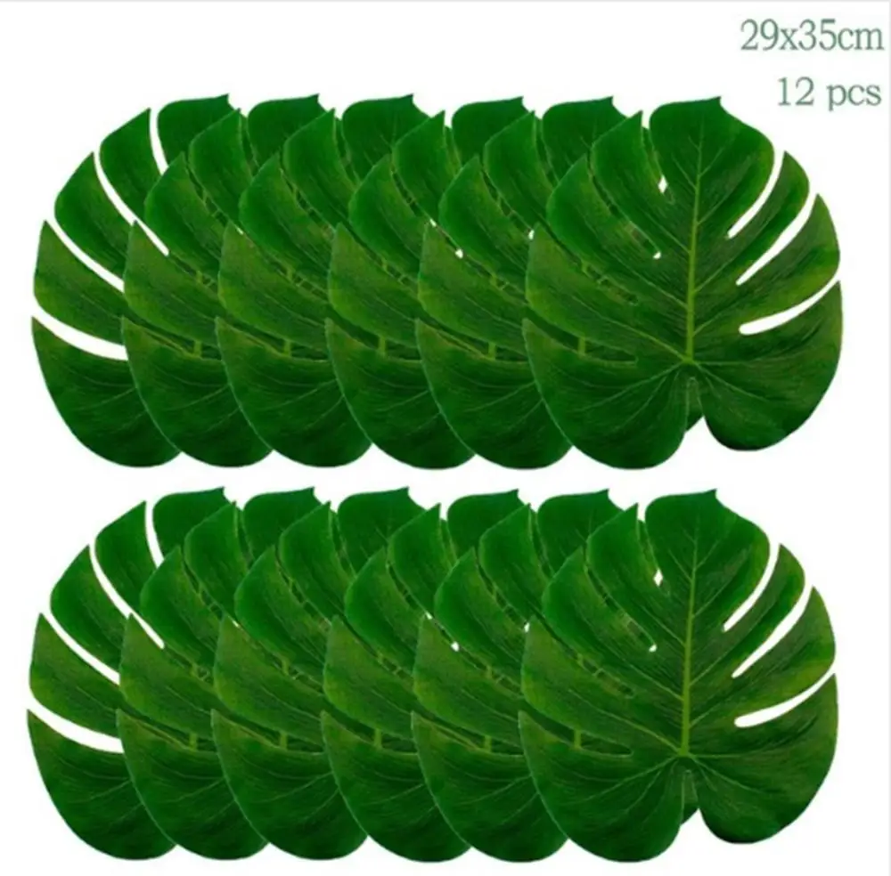 29x35 leaf Гавайская тропическая вечерние украшения Зеленые пальмовые воздушные шары с листьями джунглей для вечеринки в стиле сафари поставки шарики для день рождения вечерние украшения балон - Цвет: 29x35 leaf
