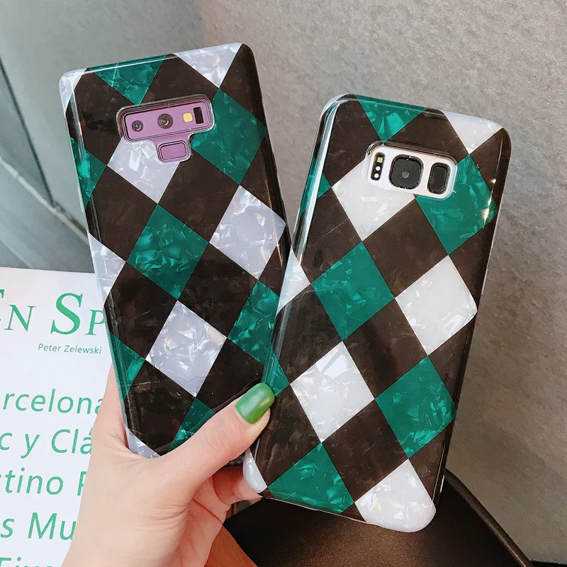 Ретро сплошной ромб чехол для Galaxy S8 S9 S10 плюс A8s A9s с украшением в виде кристаллов