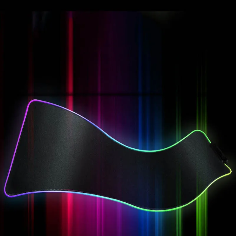 Большой игровой коврик для мыши 900x400 мм черный RGB цветной светодиодный клавиатуры