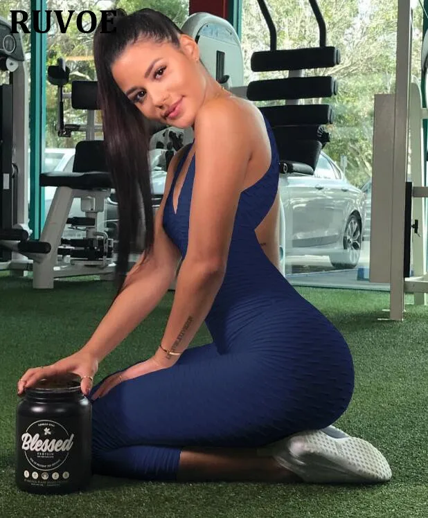 Sports Jumpsuits Backless Sportswear Fitness Tight Women's Tracksuits Sport Running Set Sets Workout Clothes Gym Clothing | Женская