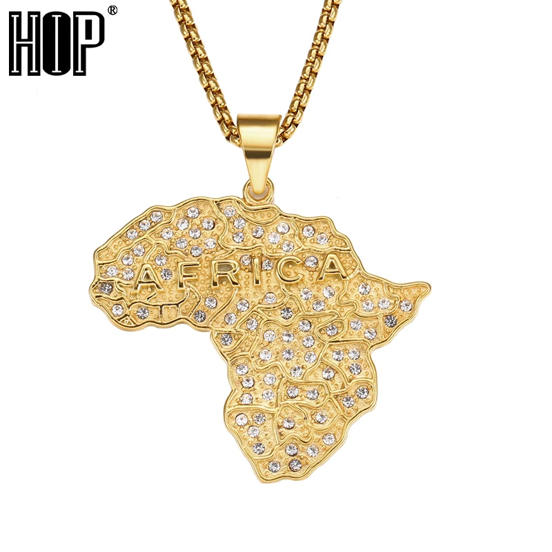 В стиле хип-хоп реперские кепки CZ камень Bling льдом Карта Африки Кулоны из