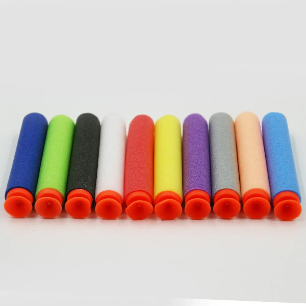 10 colors 100 шт. дротики для всасывания EKIND 7,2 см Заправка для Nerf серии бластеров детский игрушечный пистолет(синий - Цвет: 10 colors