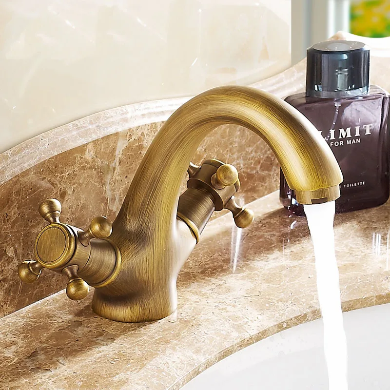Латунный Смеситель для раковины в ванную комнату смеситель из античной меди