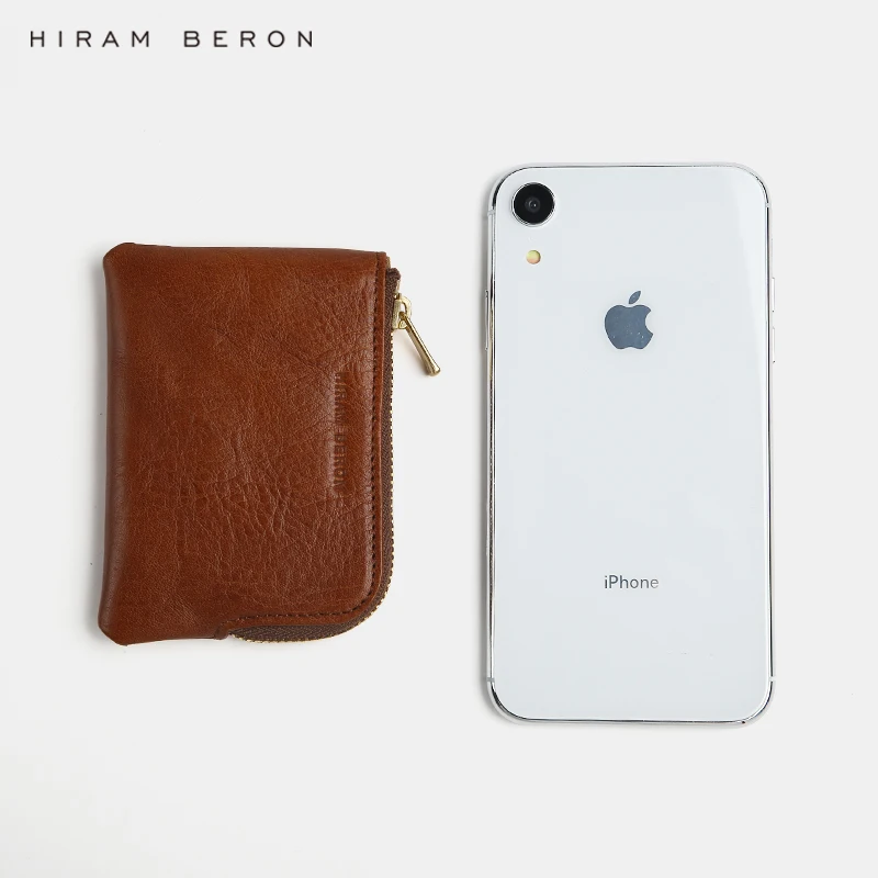 Кошелек Hiram Beron женский из натуральной кожи бумажник на молнии с кармашком для