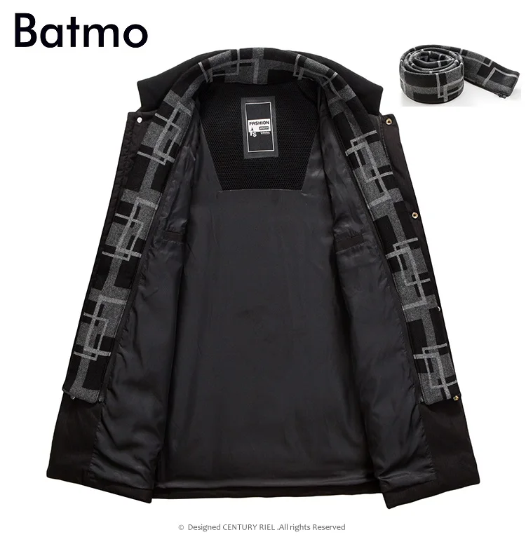 Мужская куртка пуховик Batmo зимняя на белом утином пуху большой размер M L XL XXL XXXL 8903