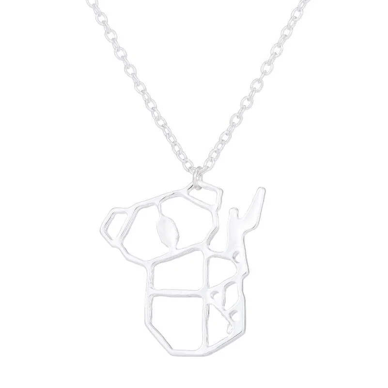 Cute Hollow-out Australian Koala Bear Feature Necklace Charm Animal Jewelry for Women Kids Children Day Gift | Украшения и