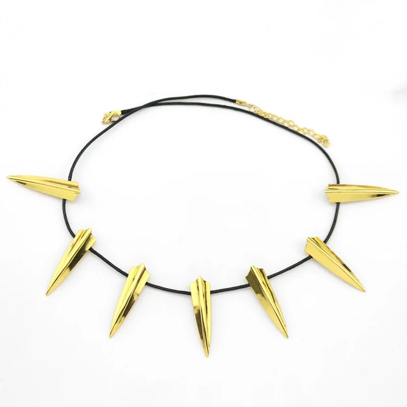 Necklace-GOLD Фильм Черный браслет с пантерой бусины ваканда Т 'чалла косплей ювелирные изделия для женщин/мужчин Рождественский подарок реквизит вечерние аксессуары - Окраска металла: Necklace-GOLD
