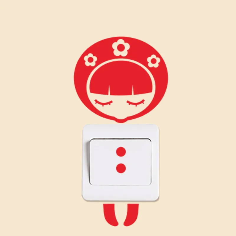 DIY Милая Фея девушка Переключатель стикер на стену окно холодильник компьютер