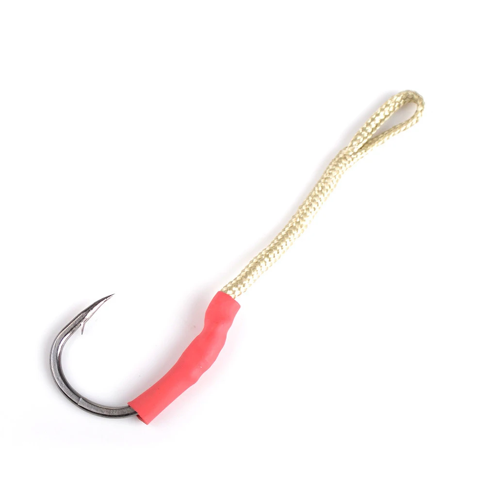 

Высокоуглеродистая сталь, 120 фунтов, 4 #, серебристая двойная приманка для джиггинга, крючки с кольцом крючок для морской рыбалки, рыболовная ...