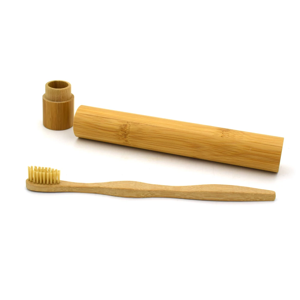 New Arrived Bamboo Handle Charcoal Toothbrush Nylon Toothbrushes For Home Hotel Travel Adults+Bamboo Tube Portable Packing | Красота и