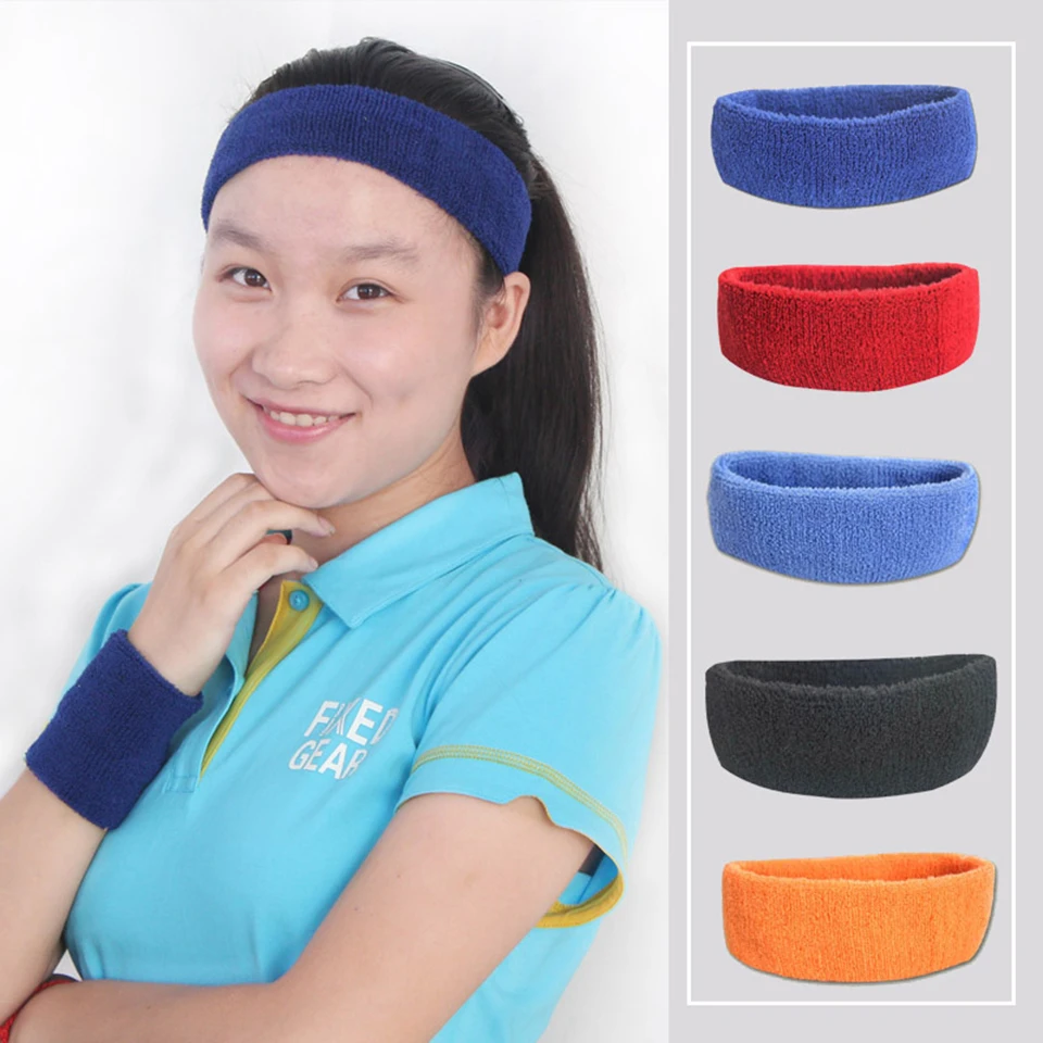 

AOLIKES Top Quality Cotton towel cloth Sports Sweatband Yoga Hair Bands Head Sweat Bands headband Sports Safety