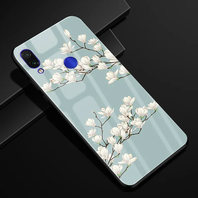 a24 Для Xiaomi Redmi Note 7 чехол Модный Жесткий PC стекло задняя крышка для Xiaomi Redmi Note 7 Pro силиконовая рамка Fundas Redmi Note7 Capa - Цвет: a24