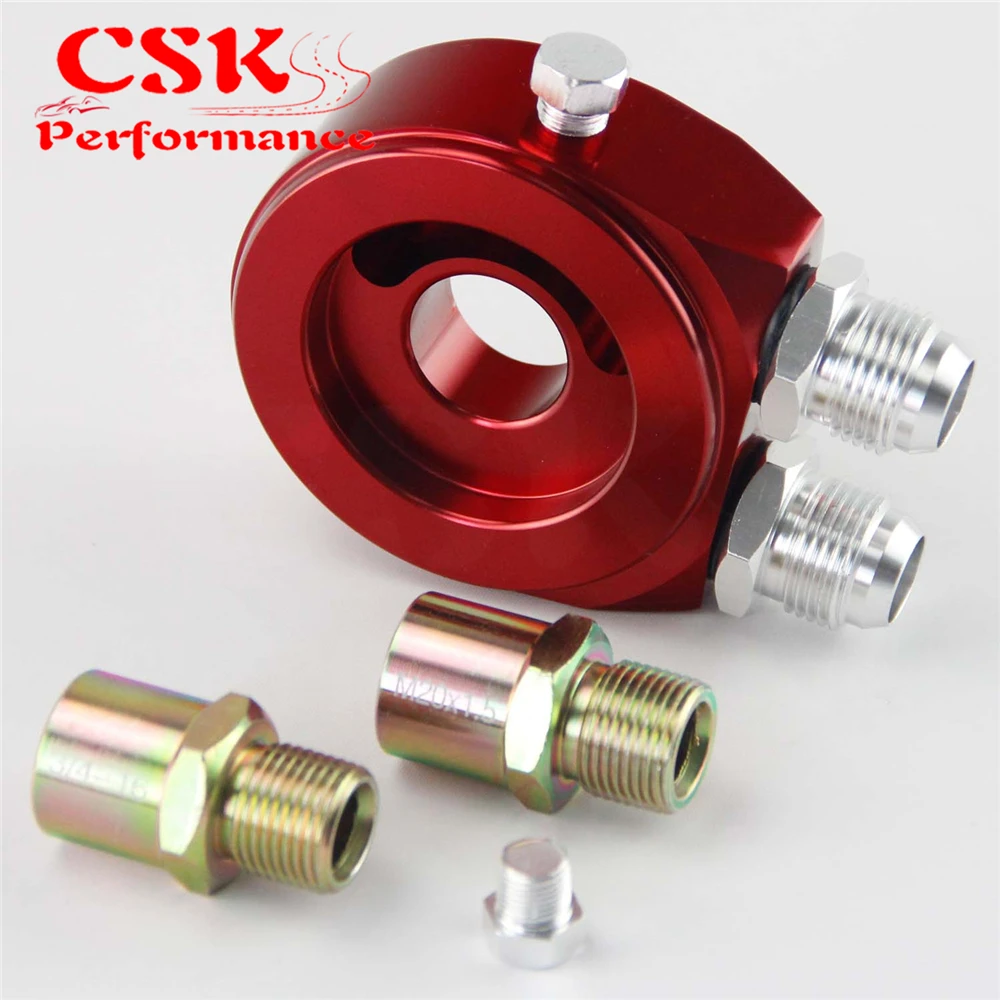 Масляный фильтр Сэндвич адаптер красный алюминиевый Универсальный охладитель