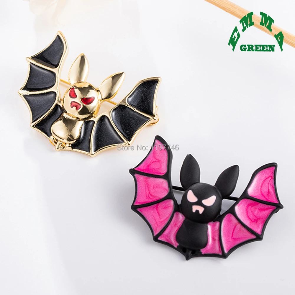Halloween Bat Brooches for Women Zinc Alloy Metal Enamel Pins Fashion Vintage Animal Jewelry Accessories Fit Jacket Bag Coat | Украшения и