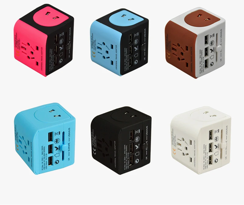 Международный Универсальный адаптер для путешествий с 3.4A 4 USB адаптер для путешествий по всему миру настенное зарядное устройство для Великобритании/ЕС/Австралии/Азии - Цвет: White