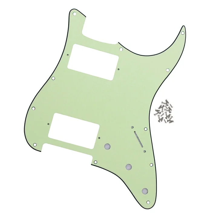 Mint Green 3ply FLEOR электрогитара накладка HH царапина пластина w/Винты для 11 отверстий американский стандарт FD Strat Стиль Аксессуары для гитары - Цвет: Mint Green 3ply