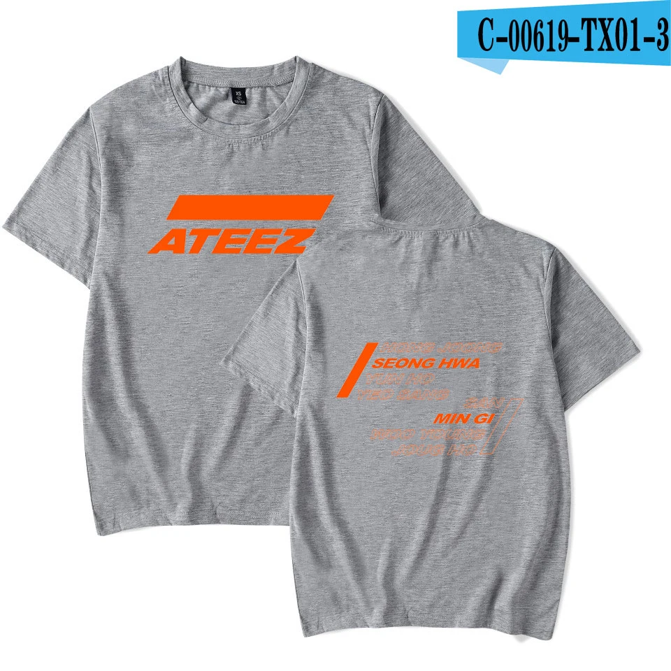 ATEEZ повседневные футболки с принтом женская и мужская одежда летняя Горячая Распродажа Топы с коротким рукавом Kpops футболки размера плюс - Цвет: TX01-3