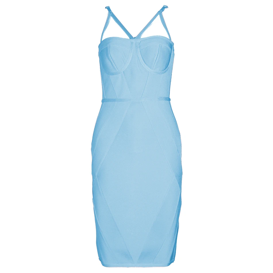 2020 New Arrival Woman Bandage Dress Women Spaghetti Strap Sexy Club Celebrity Evening Party Bodycon Vestidos Wholesale | Женская одежда