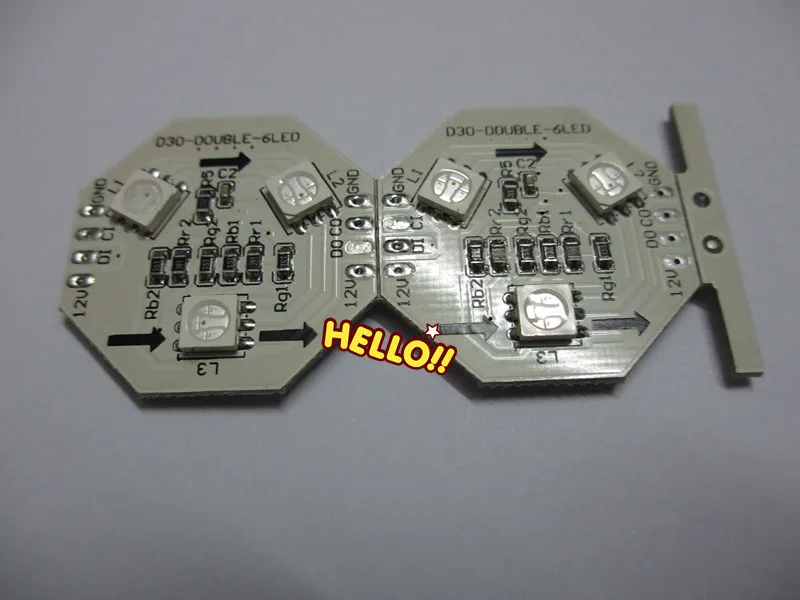 

Wholesale 100x Double Side 6 SMD 5050 RGB Chip WS2801 IC LED Module Board