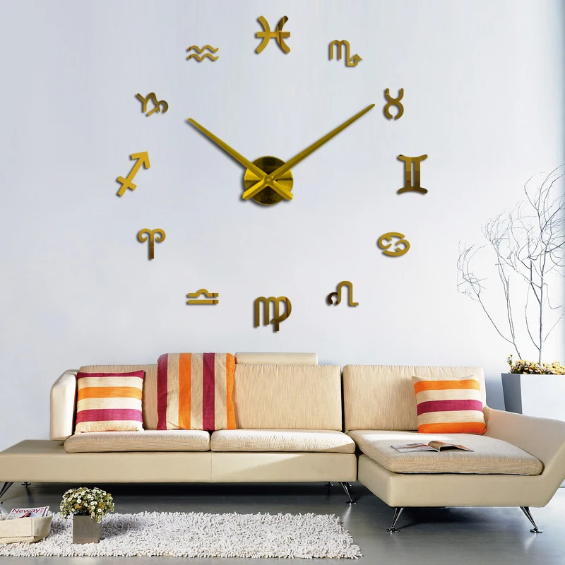 

Multi-piece set fashion still life diy quartz wall clock home decoration Study wall stickers mirror effect Modern style