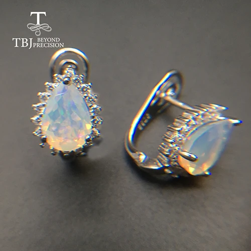 earring TBJ, натуральный опал, ювелирный набор, подвеска, кольцо, серьги, серебро 925 пробы, простой набор ювелирных изделий для женщин, хороший подарок - Цвет камня: earring