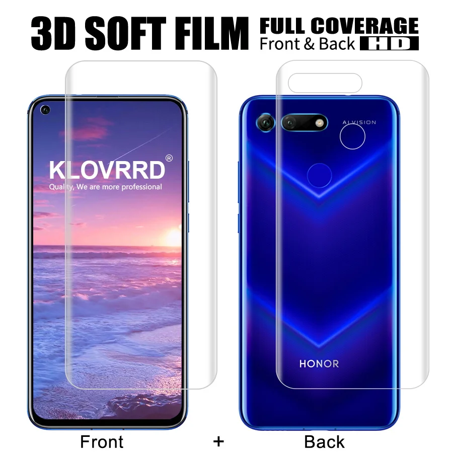 Передняя + задняя мягкая пленка для экрана полное покрытие протектор huawei Honor V20 View