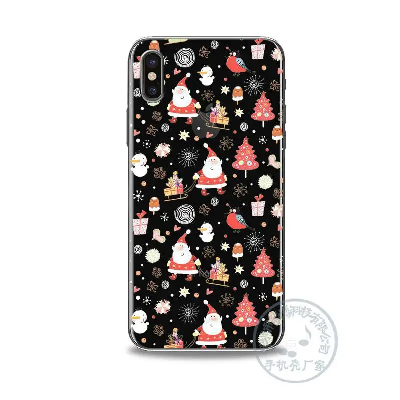 For iPhone 11 pro max Case Santa Claus Elk Soft Silikon Christmas 7 8 6 6s plus xs xr x Couple Silicone Tpu |